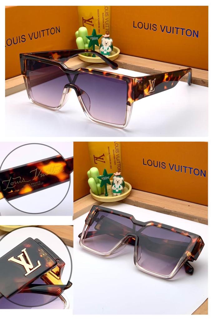 Louis Vuitton Purple lenses And Brown Fire Design Frame For Men's and Women's Sunglass Square Unisex Gift Sunglass LV-9798