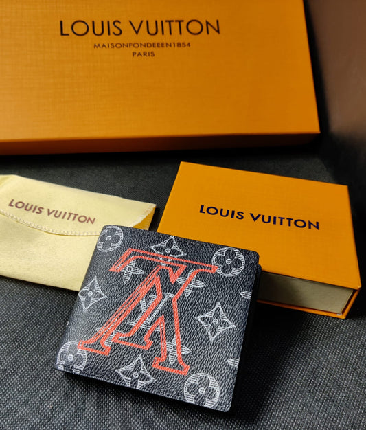 LVT Leather Heavy quality latest full printed design Fancy look wallet for men's LV-714