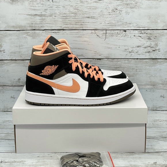 Nike Air Jordan 1 Mid Peach Mocha Shoes For Man White Black Pink Shoes DH0210-100