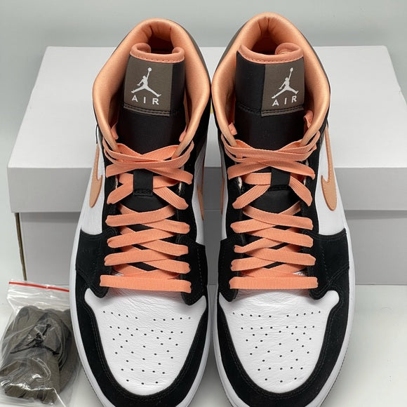 Nike Air Jordan 1 Mid Peach Mocha Shoes For Man White Black Pink Shoes DH0210-100