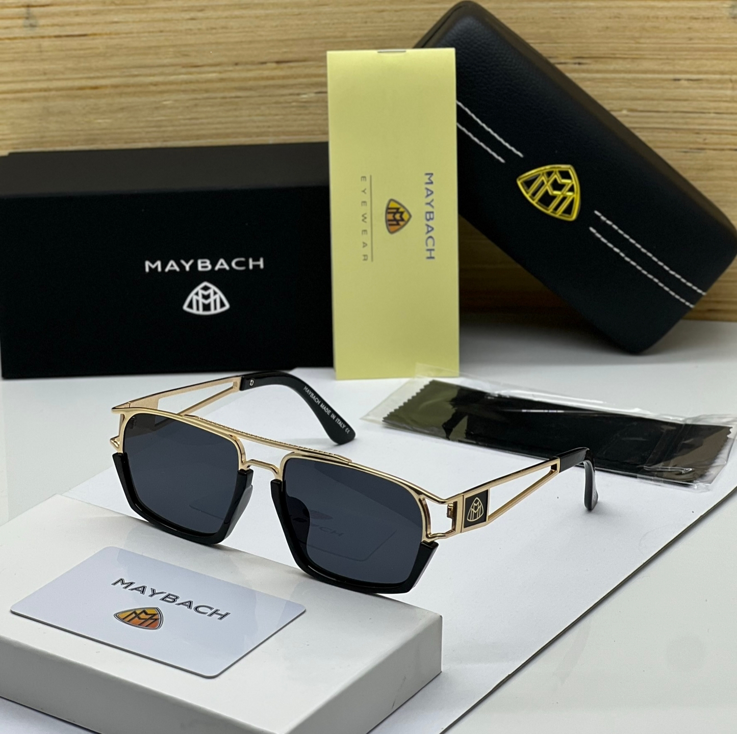 Maybach Stylish Black Frame Golden Stick Sunglass For Men's or womens's New Trending Stylish Sunglass MB-5984