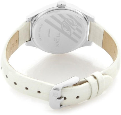 Titan Multi Color Dial Watch For women's 9744SL03 With Diamond Case White Leather Gift Watch For Woman