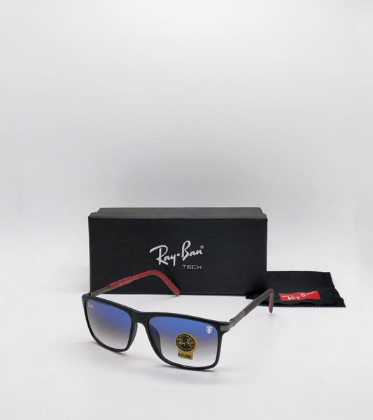 Rayban Brand New stylish Men's And Women's Sunglass Heavy Quality Black Frame With Blue Lences RB-SUN-04