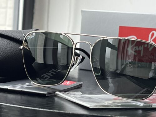 Ray ban Brand New stylish Balck Lens With Silver Frame Sunglass For Men's And Women's Sunglass Heavy Quality Black Color RB-8521