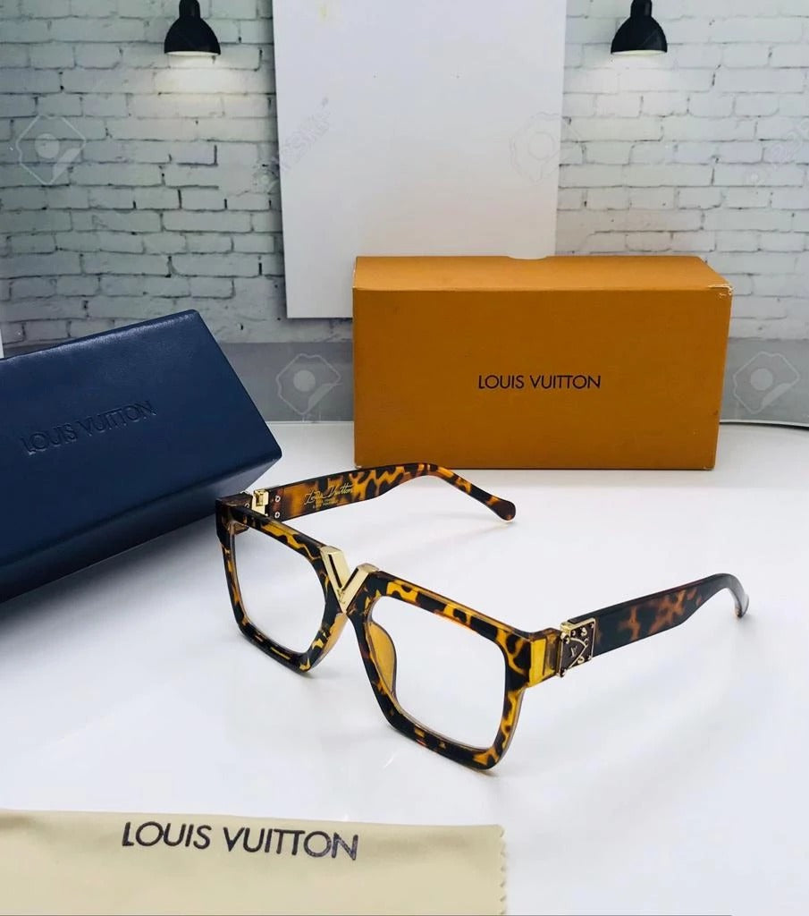 Louis Vuitton Transparent Glass With Tiger Print Frame Man's Sunglass LV-372 Gift Sunglass