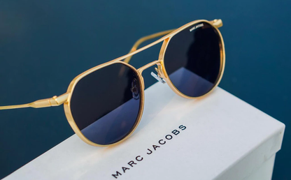 Marc Jacobs Latest Design Heavy Material Black Shade With Golden Frame Sunglass For Men's MJ-112