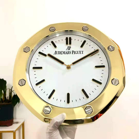 Audemars Piguet Wall Clock Quartz Analog Gold Color With White Dial Clock For Wall decording Clock- Classy Look Clock For Home D cor Wall AP-WC-202