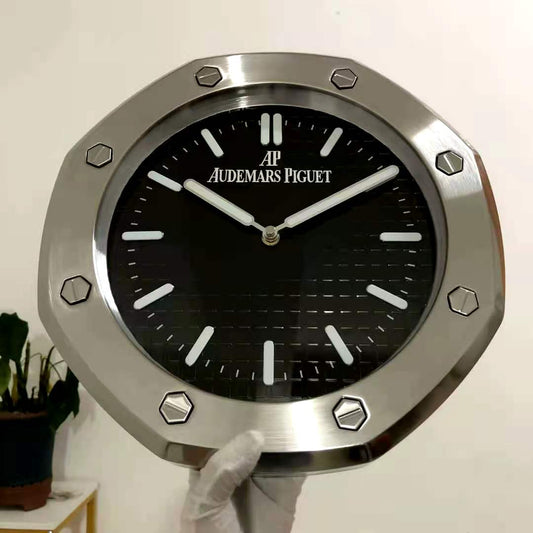 Audemars Piguet Wall Clock Quartz Analog Silver Color With Black Dial Clock For Wall decording Clock- Classy Look Clock For Home D cor Wall AP-WC-250